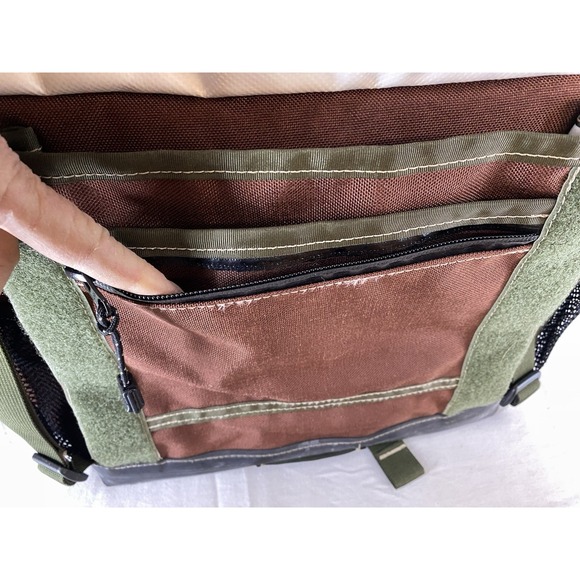 Forest City Portage Messenger Bag Handmade Quality Durable Green & Brown - Picture 7 of 16